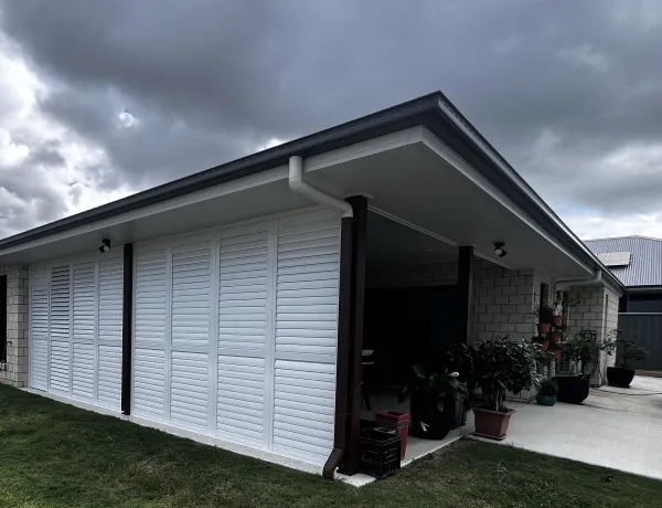 Fixed In Place Shutters with Door