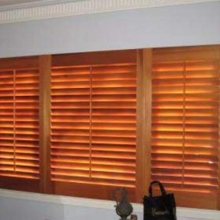Alan's shutters are made of Western Red Cedar and they have been oiled to preserve the natural timber making it look warm and beautiful. These shutters are Western Red Cedar with the 2 outside shutters hinged and the centre one held in place with magnetic catches and the end result is stunning!