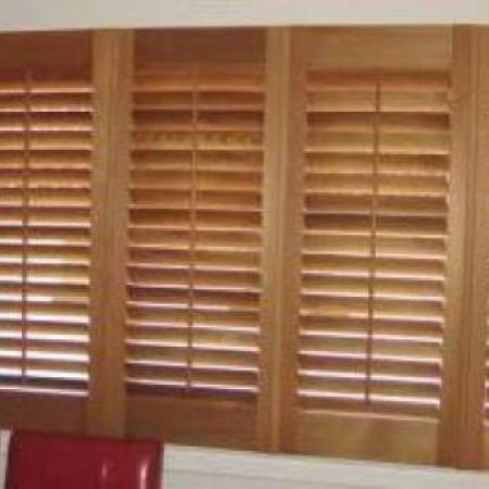 Alan's shutters are made of Western Red Cedar and they have been oiled to preserve the natural timber making it look warm and beautiful. These shutters are Western Red Cedar with the 2 outside shutters hinged and the centre one held in place with magnetic catches and the end result is stunning!