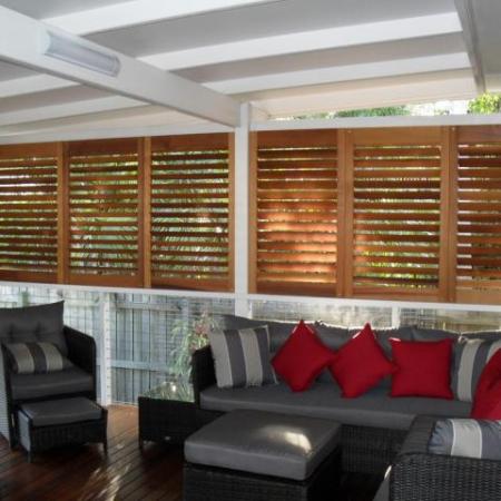 Western Red Cedar Moveable Blade Shutters will do the trick. Western Red Cedar Movable Blade Shutters brings any room to life, especially entertainment area. 