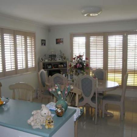 Lyn and Harry's shutters are a great example of the Western Red Cedar shutters being made to compliment the decor; they have used a treatment called 