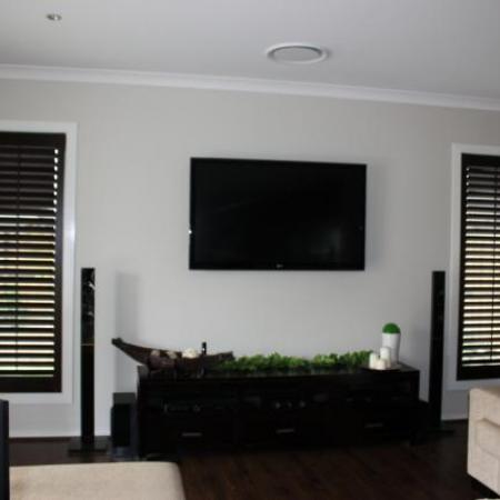 Will a natural lacquered wood finish not suit your home? Take a note from Jessykah's book! They stained their Western Red Cedar shutters with a CoCo Black Cabbots stain from Bunnings (water based) and did two coats prior to assembling them and this is the amazing result. Wow!  