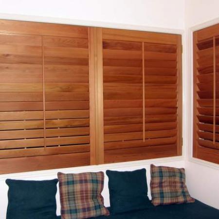 Sue's elegant home and her use of plantation shutters to add richness to the look and feel of her home. Not only are Western Red Cedar shutters stylish features to your home but they also have insultating properties; keep your house warm during winter and cooler during those hot summer days.