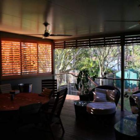 Tony has created a valuable addition to the home by incorporating an outdoor entertaining area. These plantation shutters provided an excellent backdrop.Tony has good taste and to complement his good taste has used ShutterKits Plantation Shutters extensively to enhance his living space.