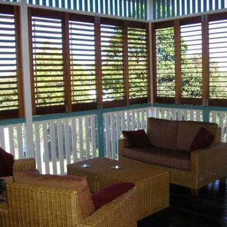 Western Red Cedar Verandah Shutters are the solution to keeping the world out and keeping your privacy in. Alison and her family have created an extra living space by enclosing the verandah on their beautiful old Queenslander with out spoiling the authenticity of the home.